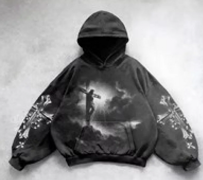 Hooded Printed Hip Hop Y2G Streetwear Sweatshirt
